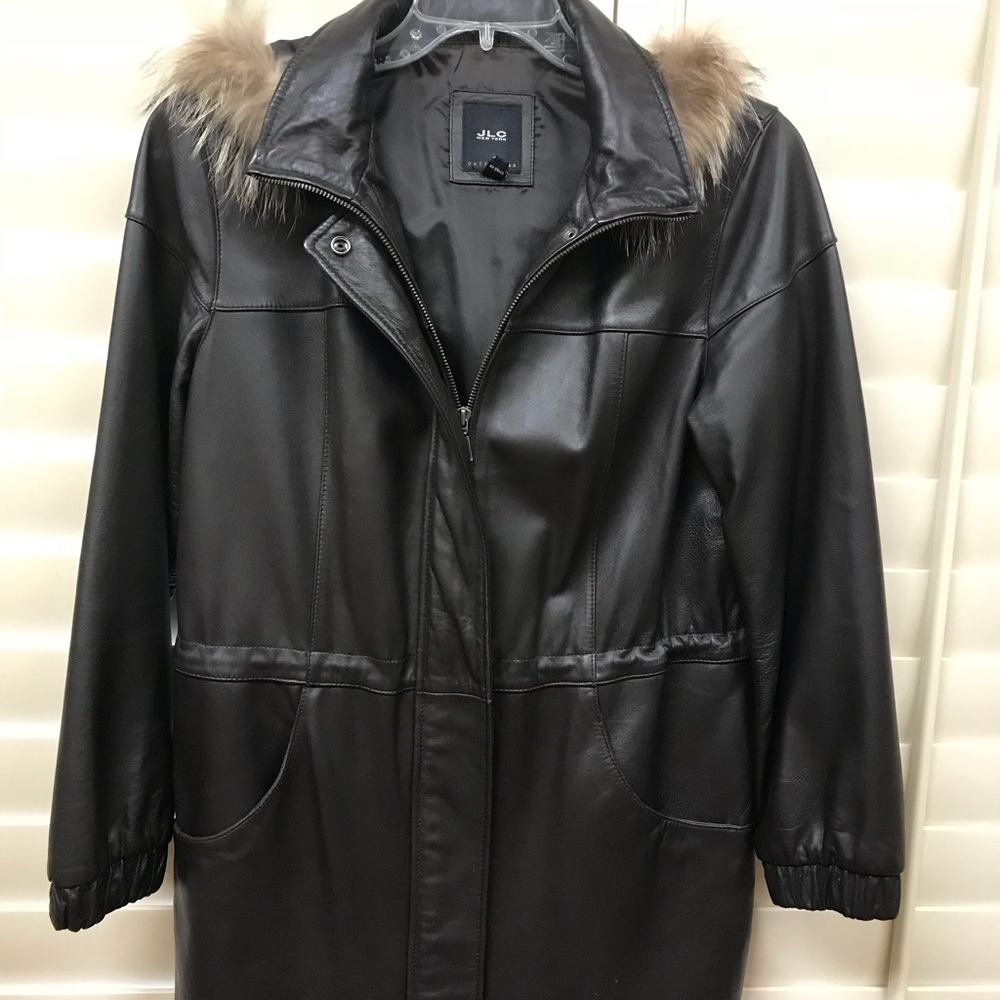 JLC New York leather Women jacket. Size S.
